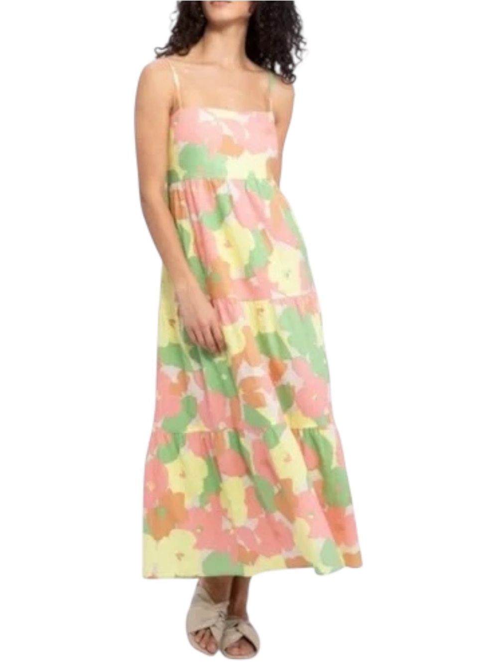 Social Standard by Sanctuary Floral Tiered Maxi Dress Sleeveless Summer XXL EUC